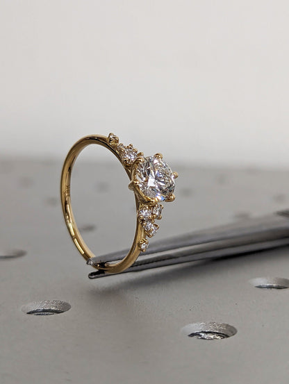 Asscher Three Stones Engagement Ring – 5.75 CT Moissanite Diamond