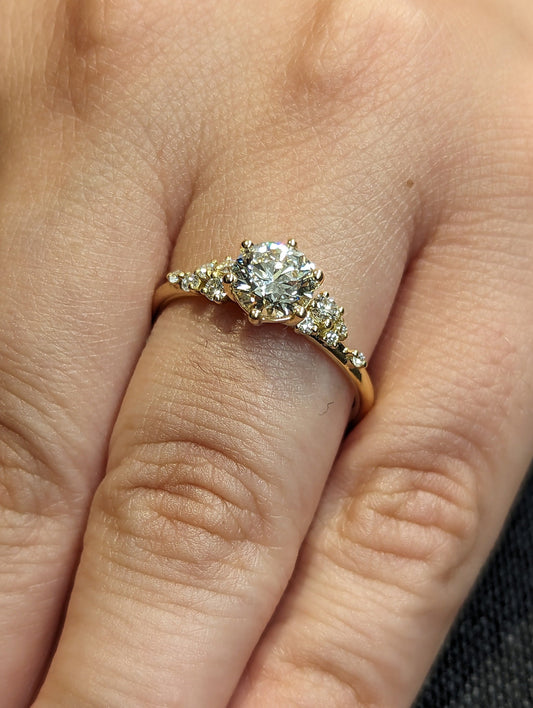 Asscher Three Stones Engagement Ring – 5.75 CT Moissanite Diamond