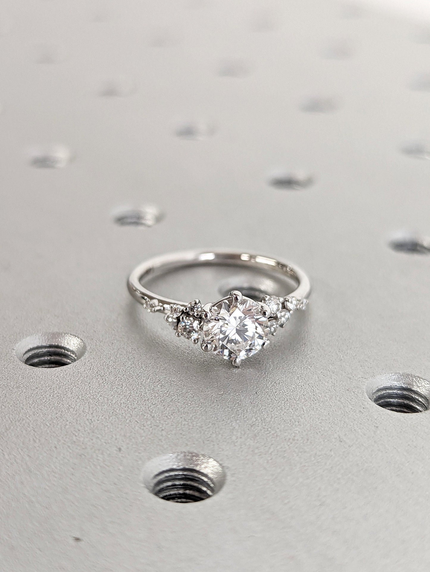 Asscher Three Stones Engagement Ring – 5.75 CT Moissanite Diamond