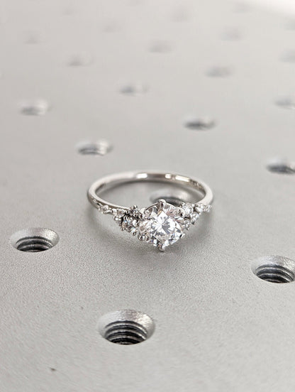 Asscher Three Stones Engagement Ring – 5.75 CT Moissanite Diamond
