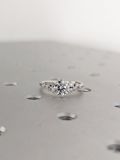 Asscher Three Stones Engagement Ring – 5.75 CT Moissanite Diamond