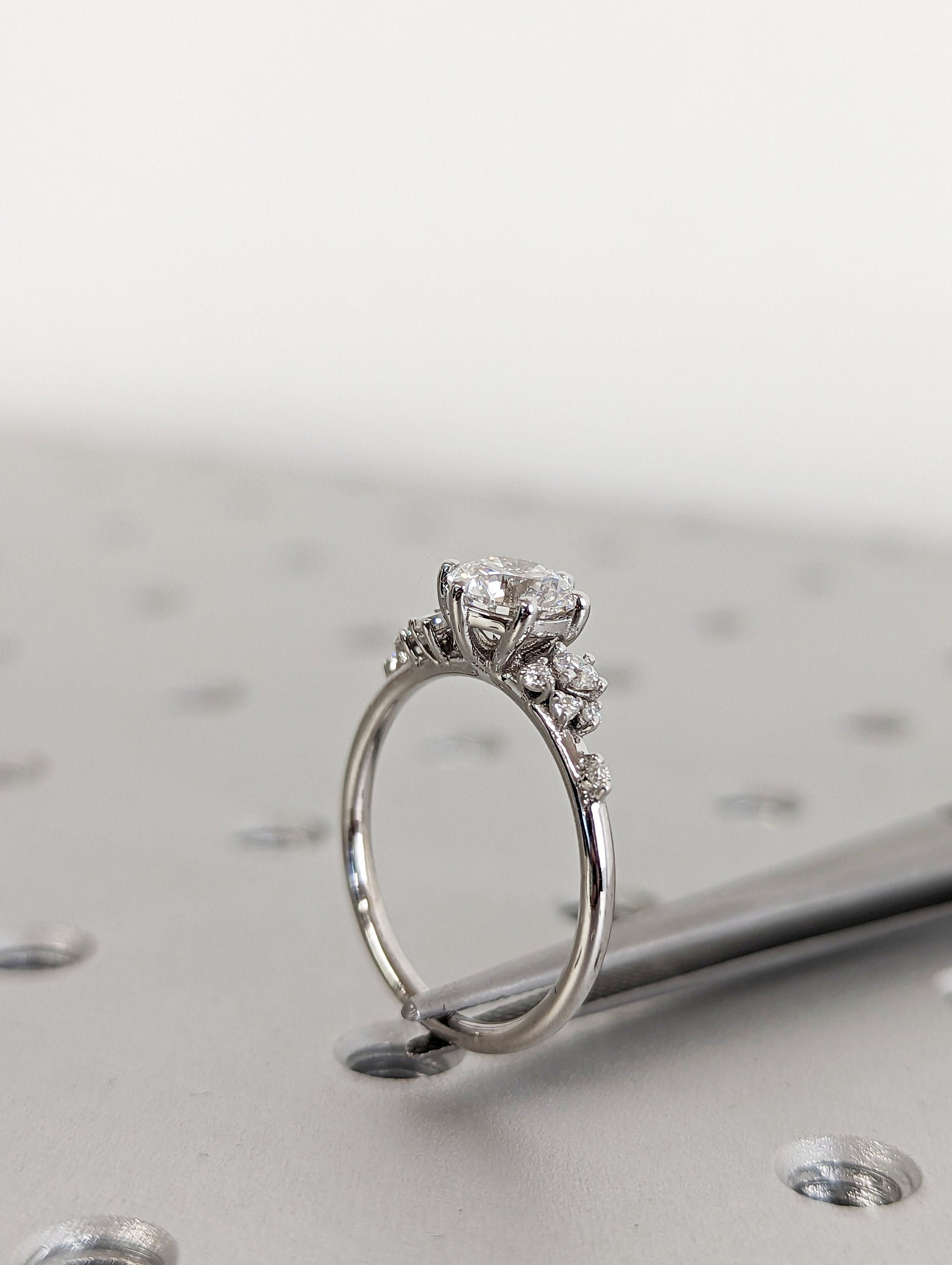Asscher Three Stones Engagement Ring – 5.75 CT Moissanite Diamond