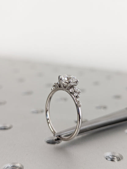 Asscher Three Stones Engagement Ring – 5.75 CT Moissanite Diamond