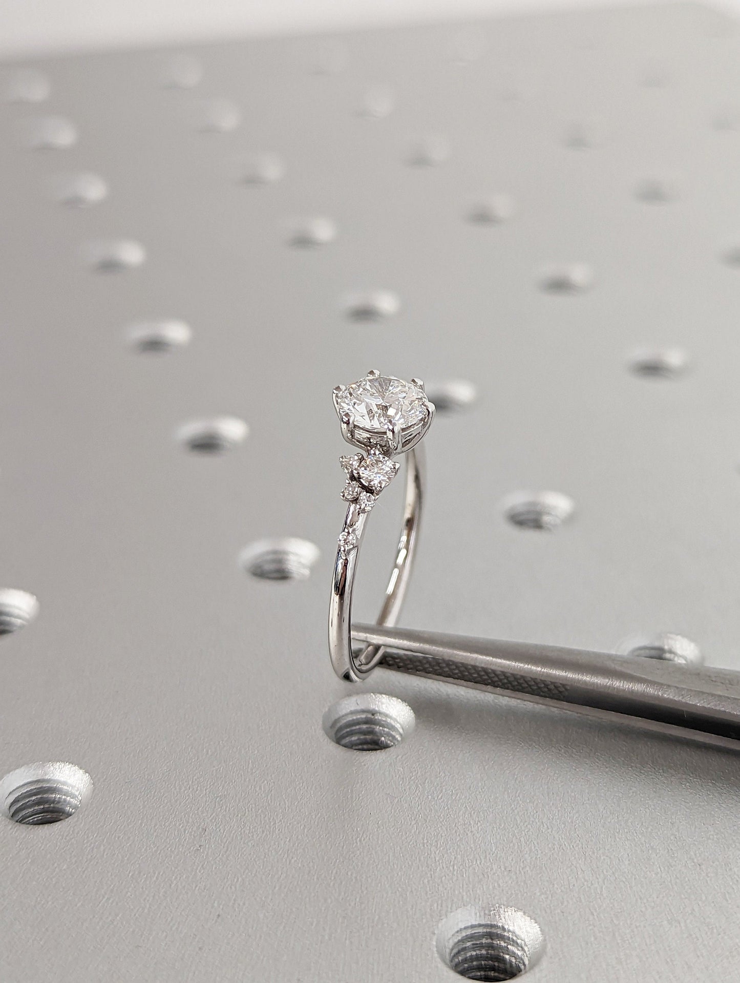 Asscher Three Stones Engagement Ring – 5.75 CT Moissanite Diamond