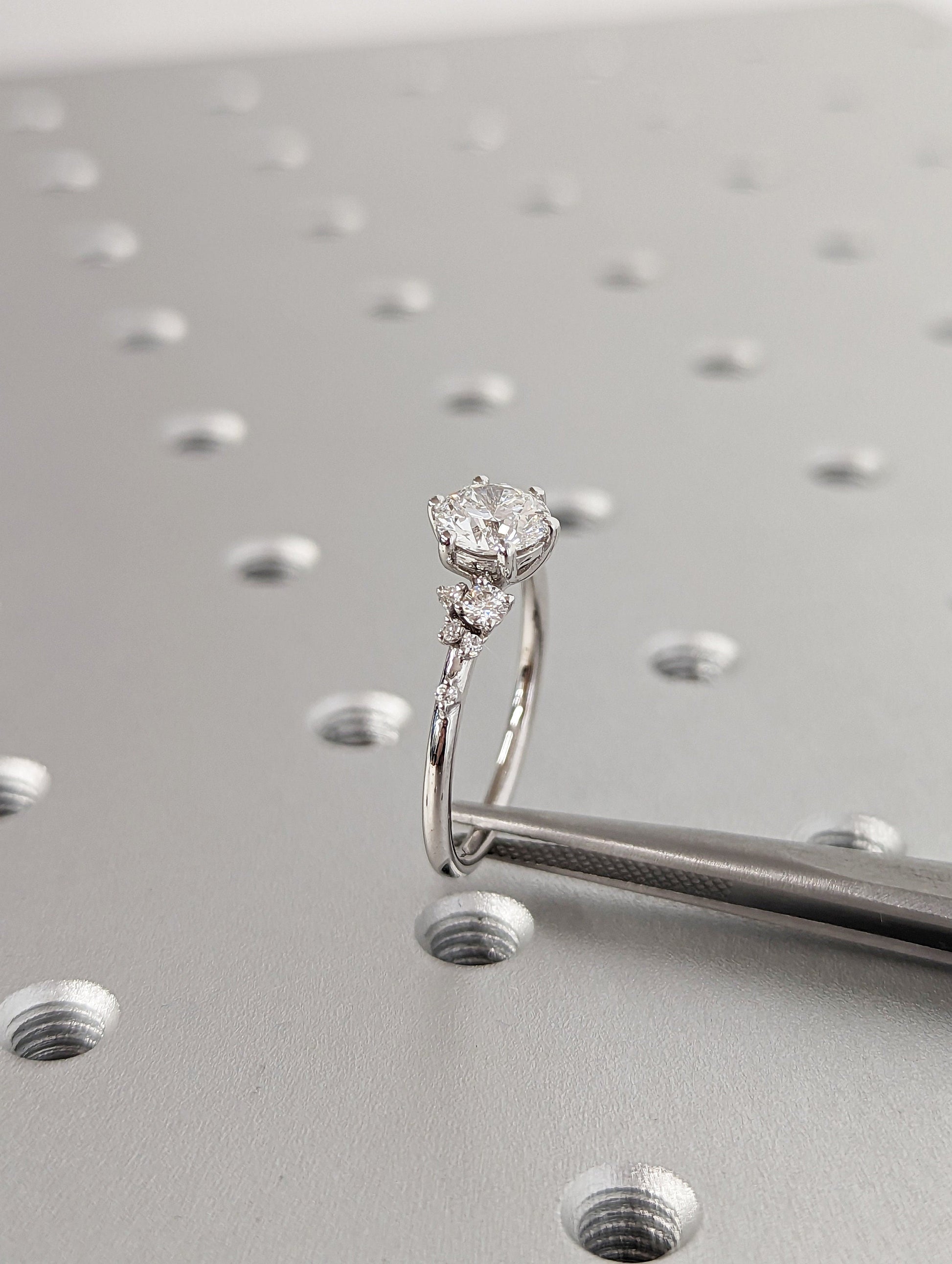 Asscher Three Stones Engagement Ring – 5.75 CT Moissanite Diamond