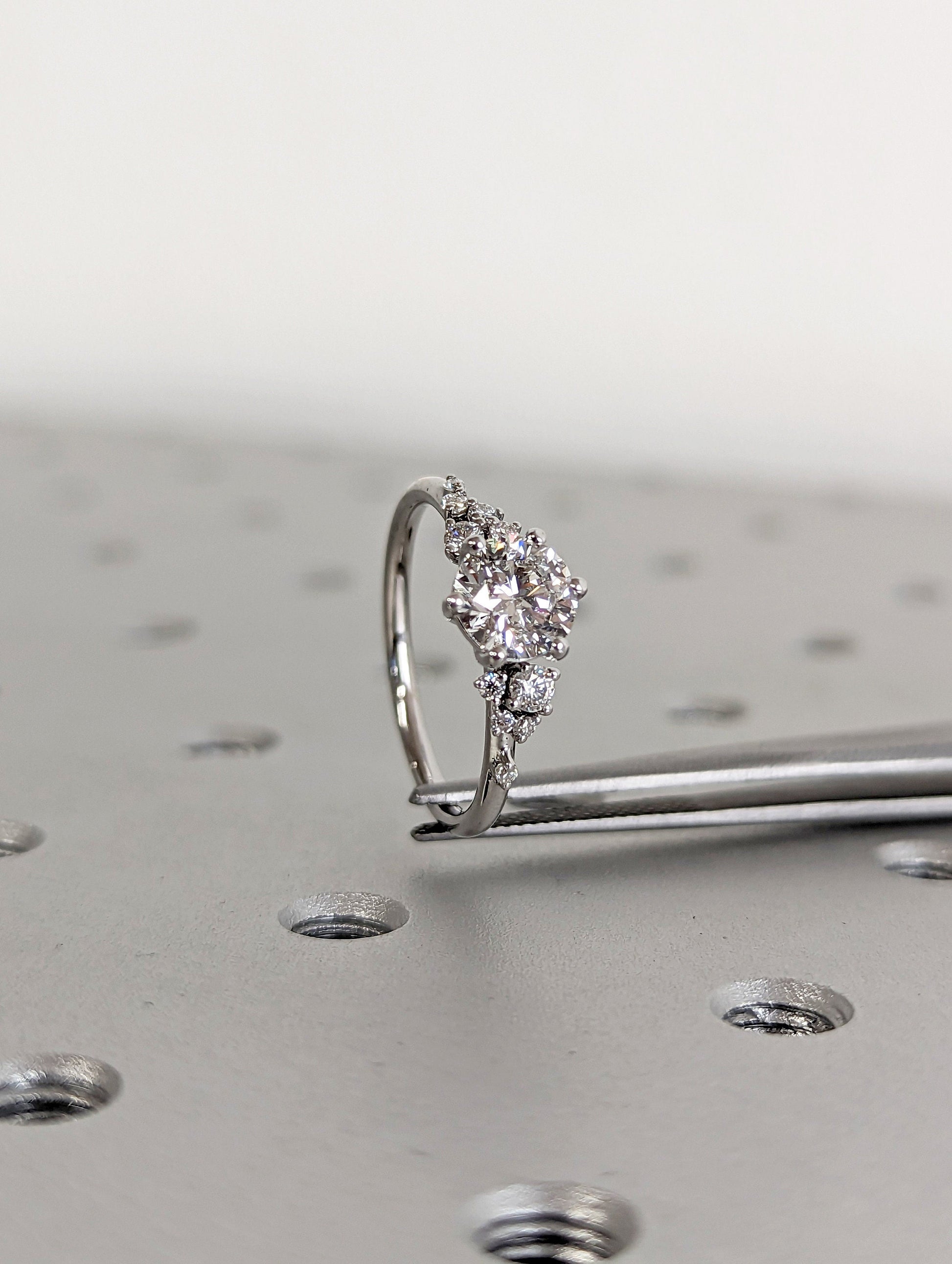 Asscher Three Stones Engagement Ring – 5.75 CT Moissanite Diamond