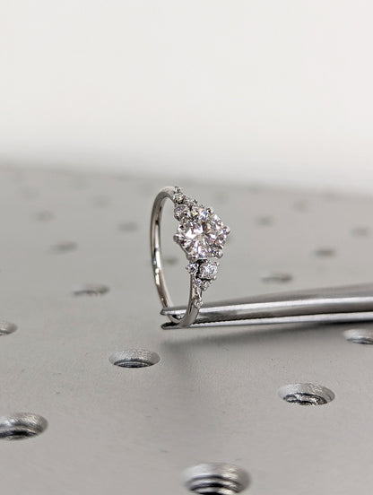 Asscher Three Stones Engagement Ring – 5.75 CT Moissanite Diamond