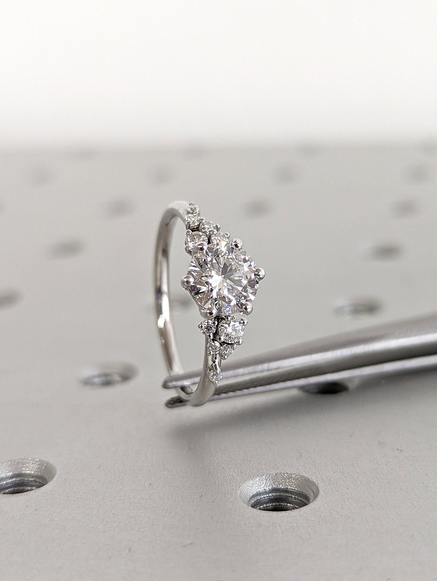 Asscher Three Stones Engagement Ring – 5.75 CT Moissanite Diamond