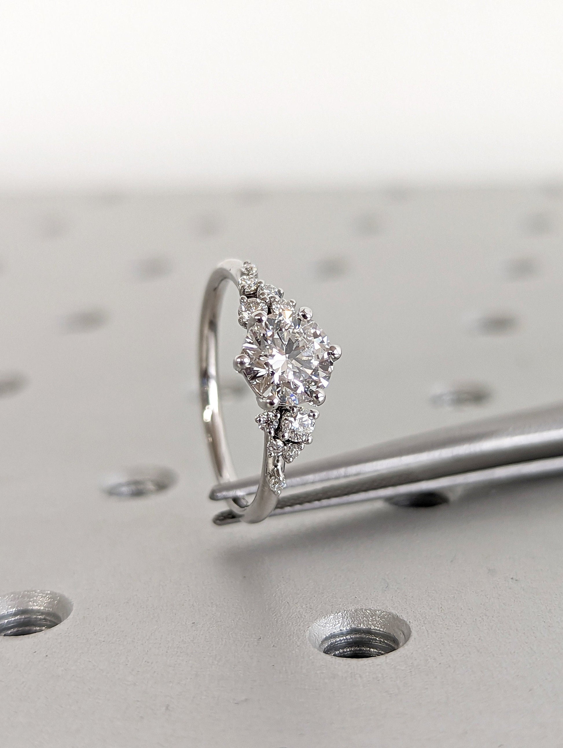 Asscher Three Stones Engagement Ring – 5.75 CT Moissanite Diamond