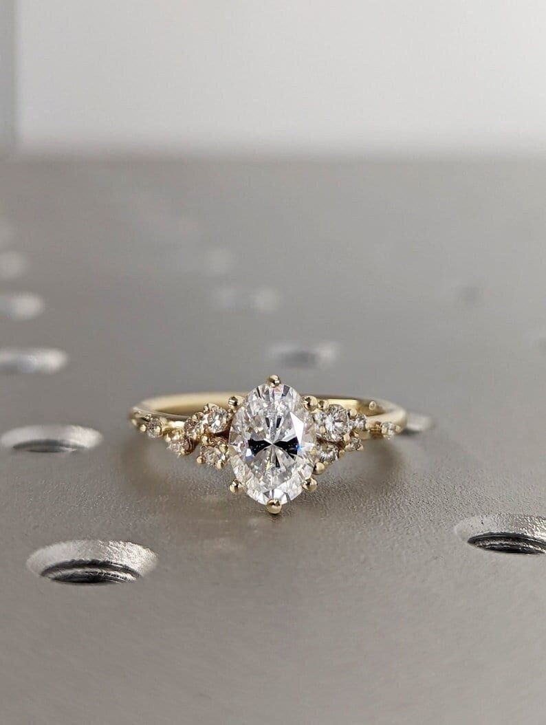 Asscher Three Stones Engagement Ring – 5.75 CT Moissanite Diamond