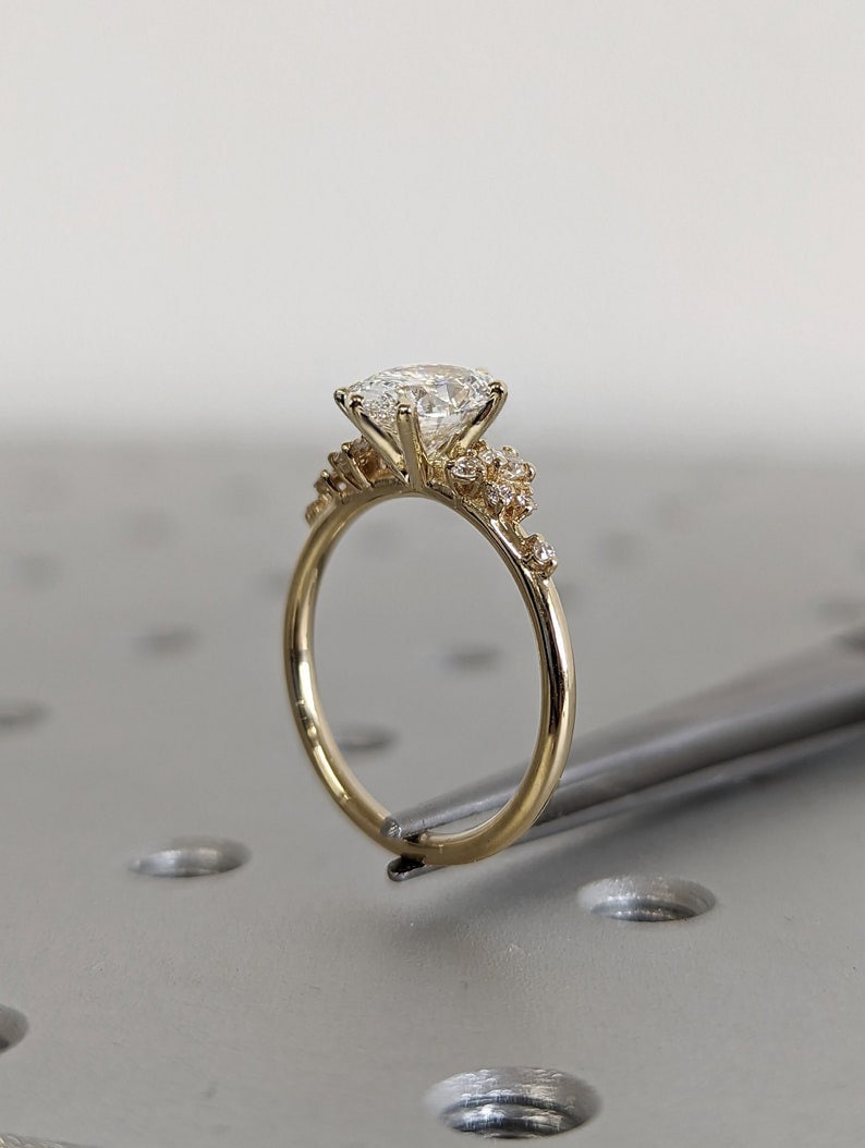 Asscher Three Stones Engagement Ring – 5.75 CT Moissanite Diamond