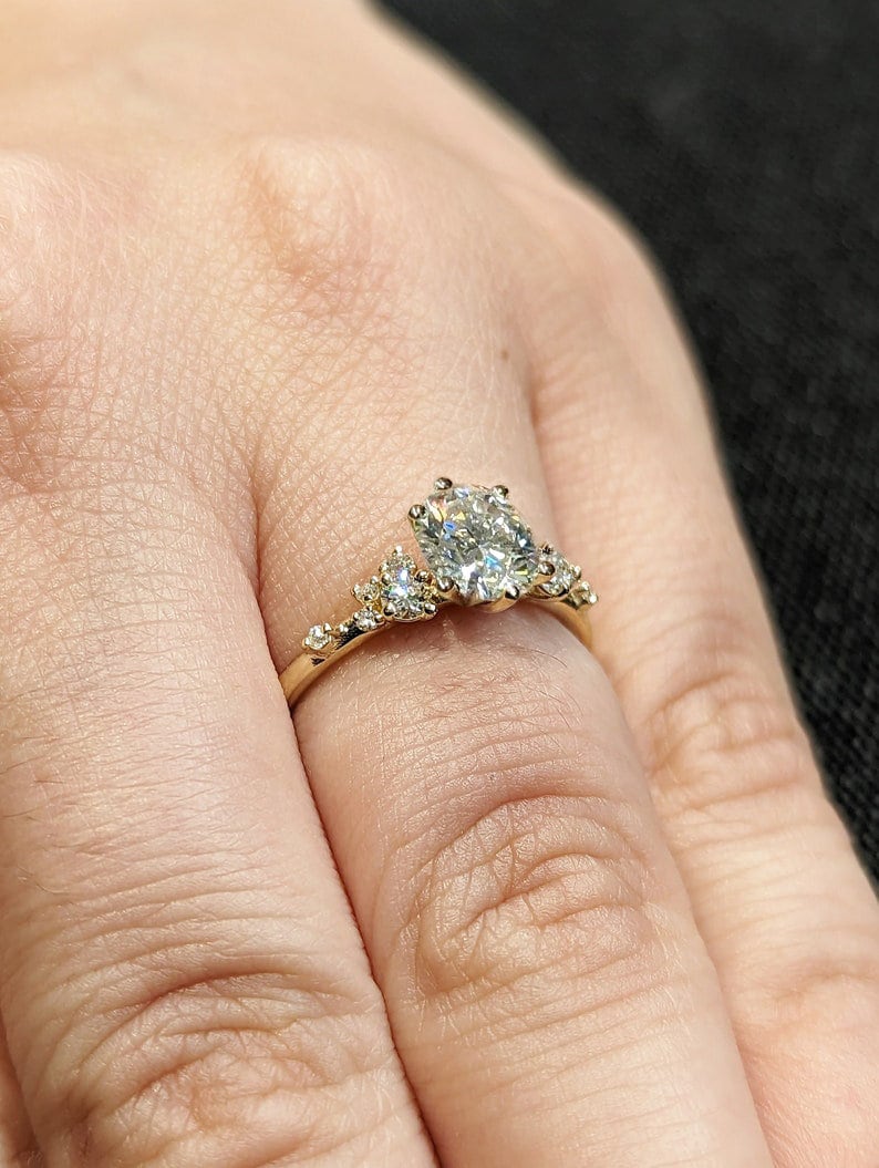 Asscher Three Stones Engagement Ring – 5.75 CT Moissanite Diamond