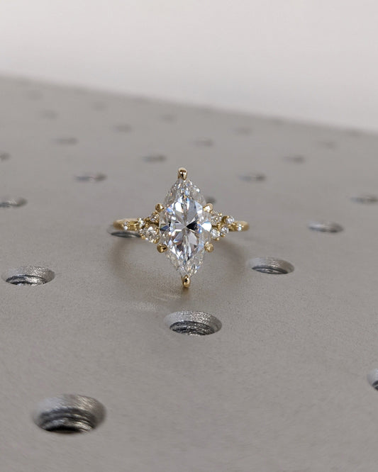 Asscher Three Stones Engagement Ring – 5.75 CT Moissanite Diamond