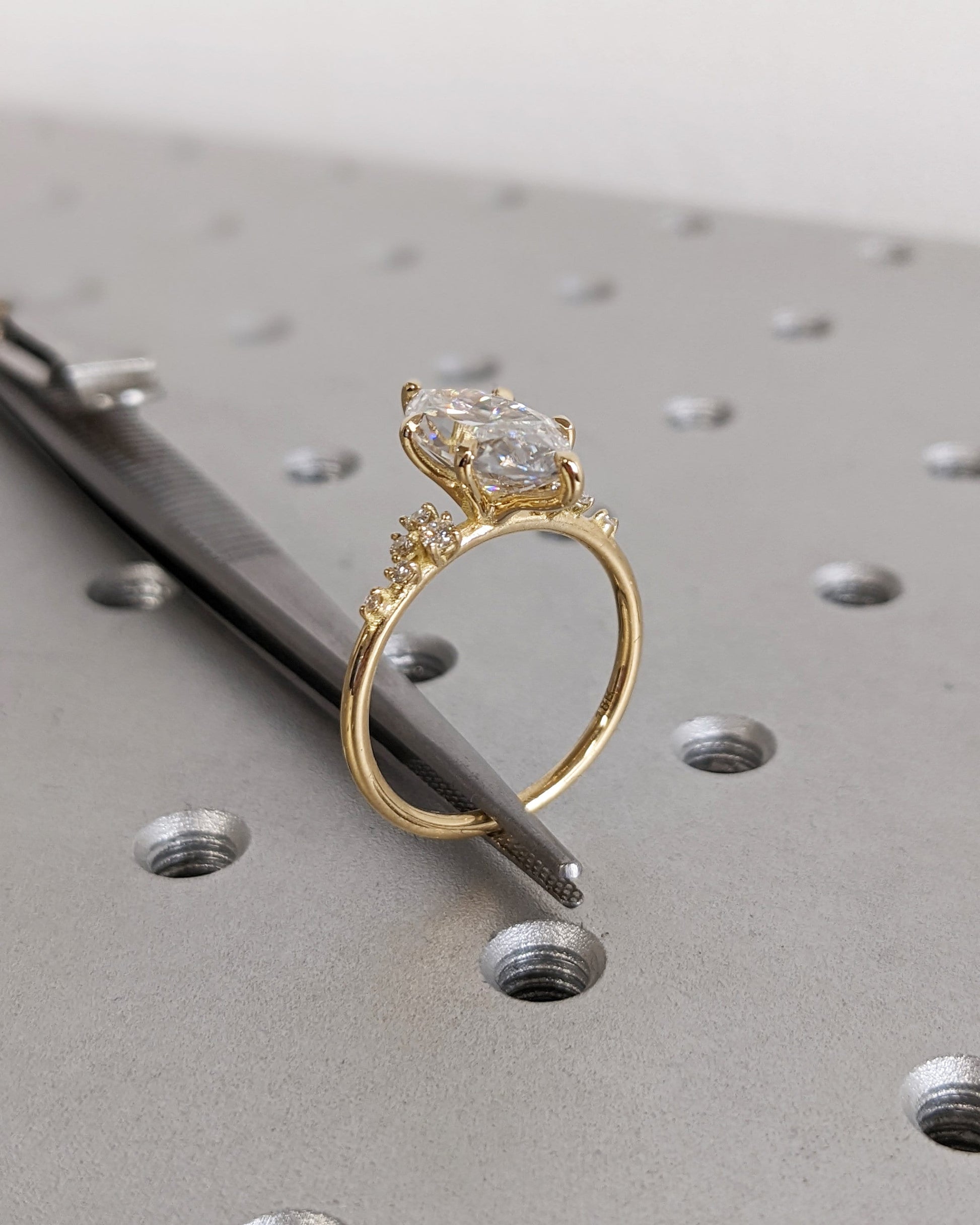 Asscher Three Stones Engagement Ring – 5.75 CT Moissanite Diamond