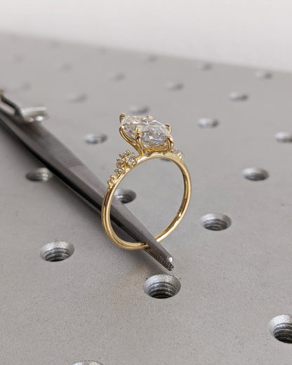 Asscher Three Stones Engagement Ring – 5.75 CT Moissanite Diamond