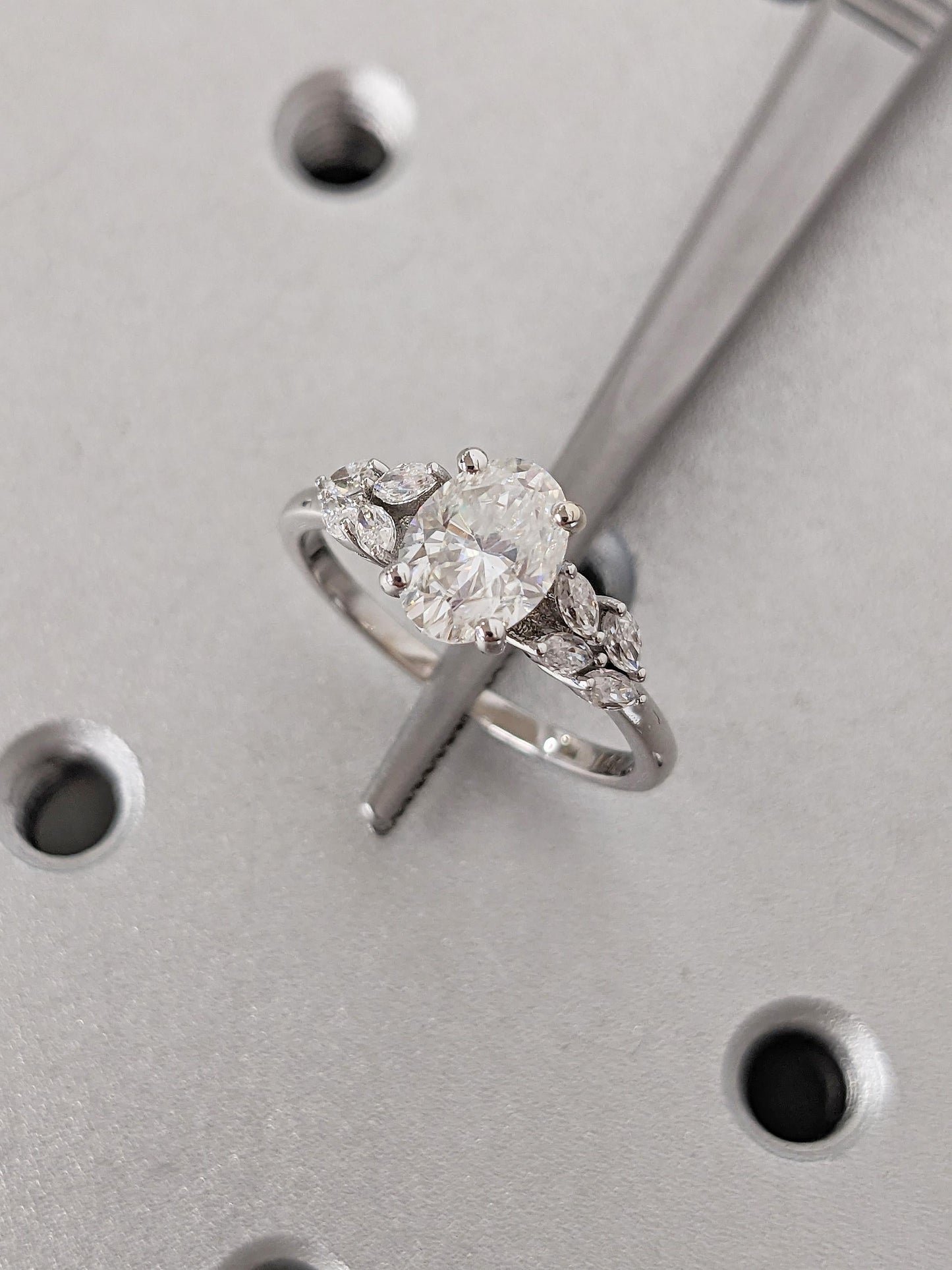 Asscher Three Stones Engagement Ring – 5.75 CT Moissanite Diamond