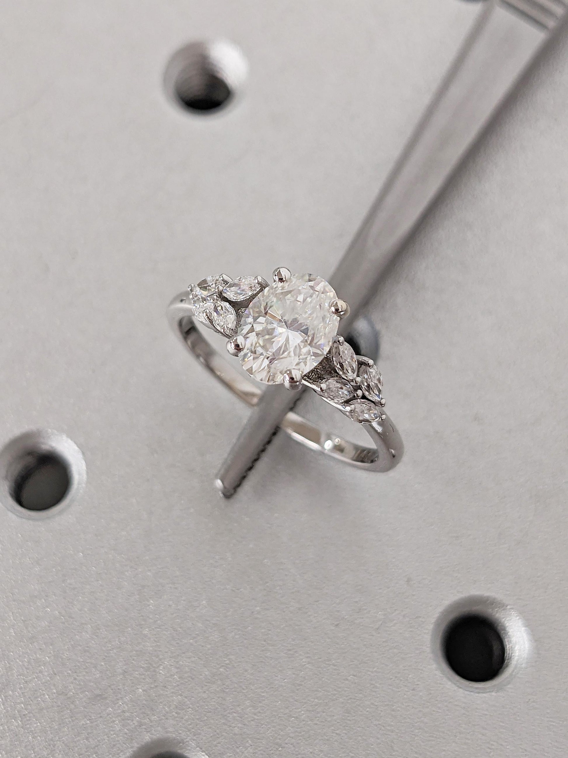 Asscher Three Stones Engagement Ring – 5.75 CT Moissanite Diamond