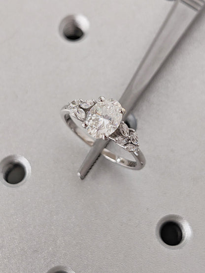 Asscher Three Stones Engagement Ring – 5.75 CT Moissanite Diamond