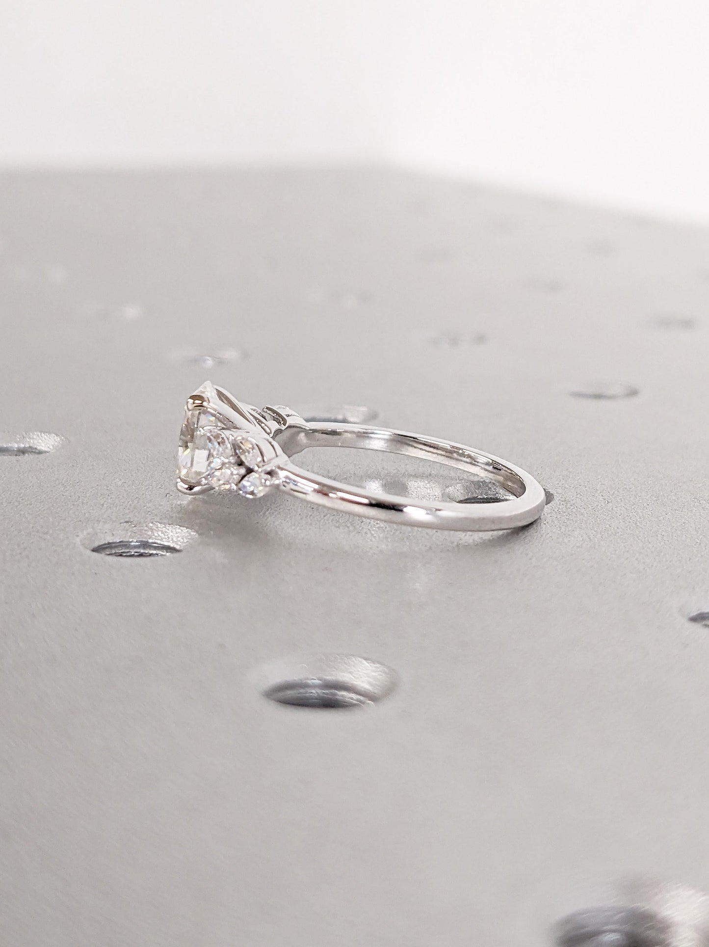 Asscher Three Stones Engagement Ring – 5.75 CT Moissanite Diamond