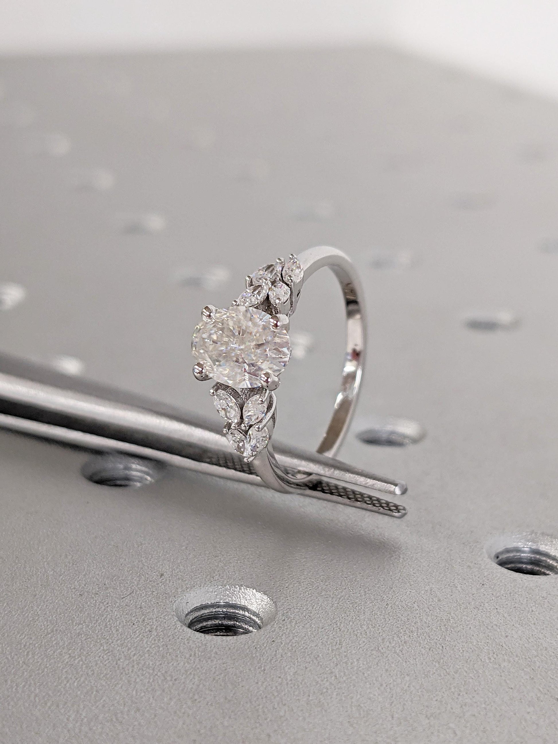 Asscher Three Stones Engagement Ring – 5.75 CT Moissanite Diamond