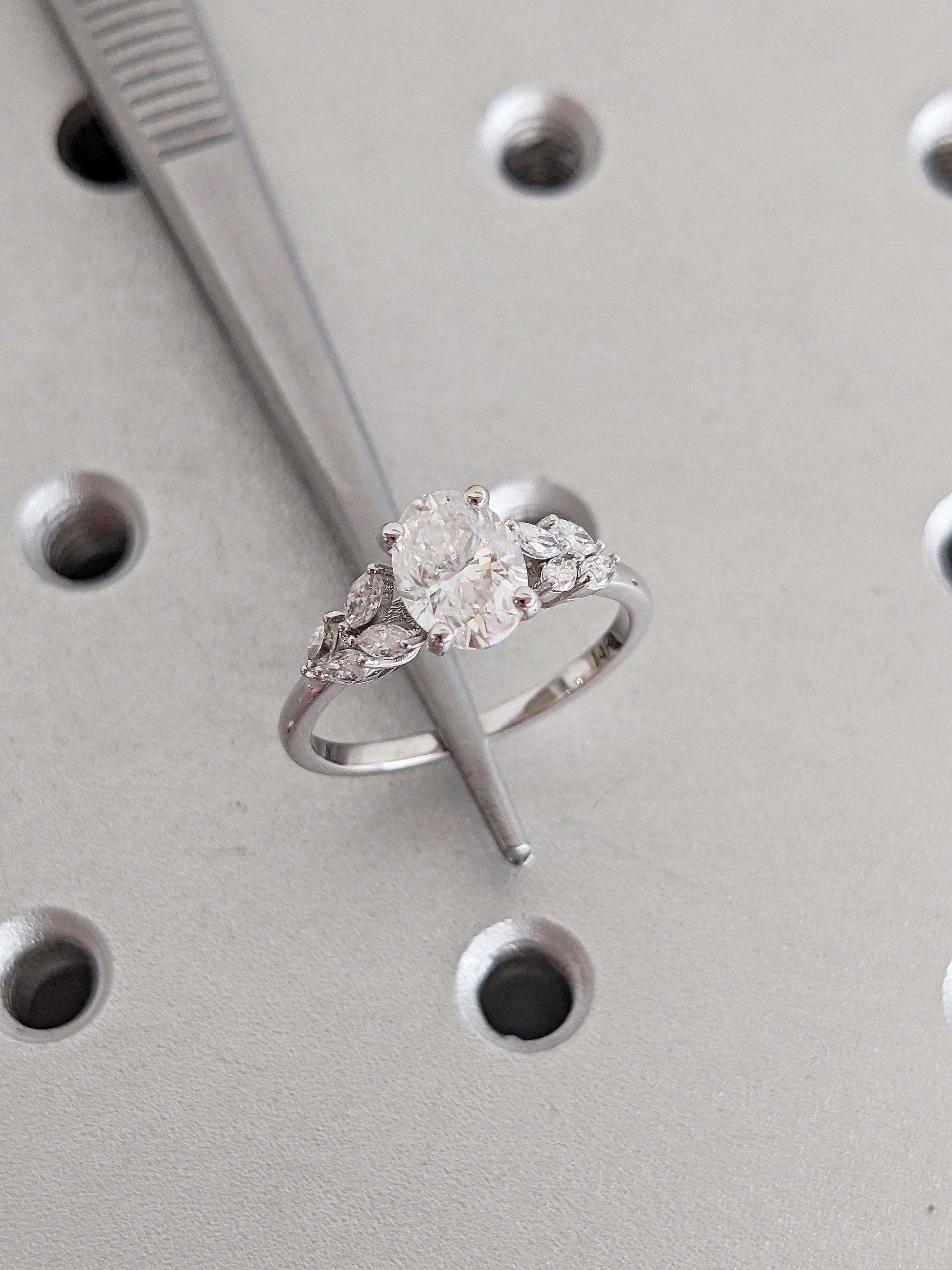 Asscher Three Stones Engagement Ring – 5.75 CT Moissanite Diamond