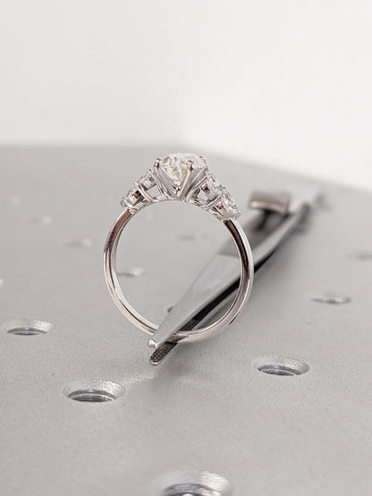 Asscher Three Stones Engagement Ring – 5.75 CT Moissanite Diamond