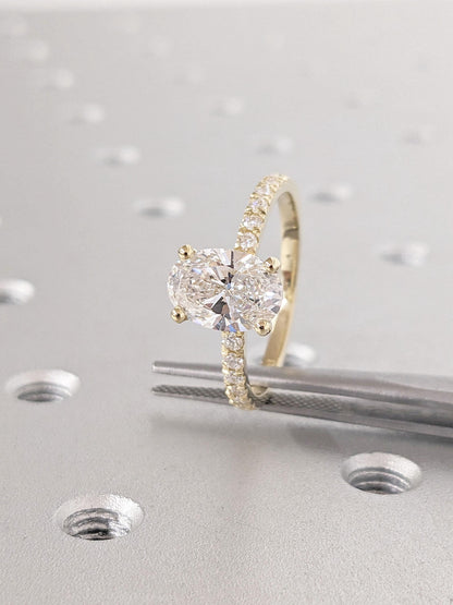 Asscher Three Stones Engagement Ring – 5.75 CT Moissanite Diamond