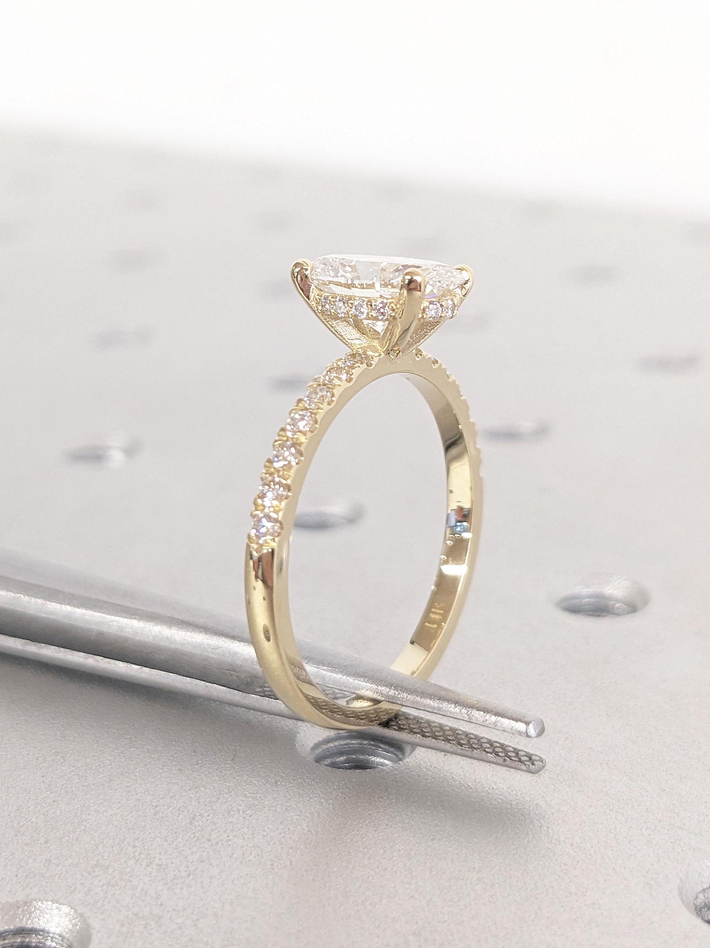 Asscher Three Stones Engagement Ring – 5.75 CT Moissanite Diamond