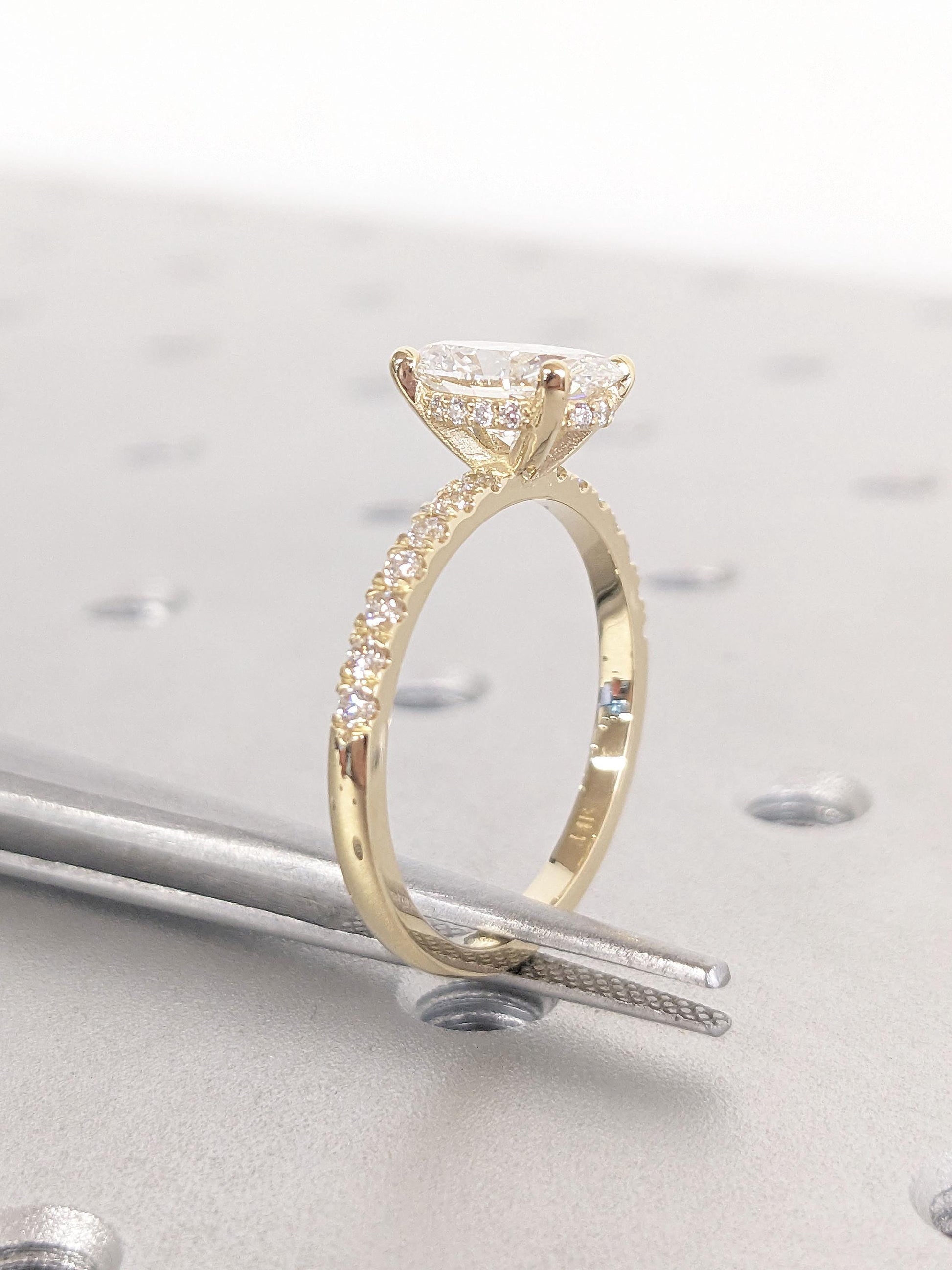 Asscher Three Stones Engagement Ring – 5.75 CT Moissanite Diamond