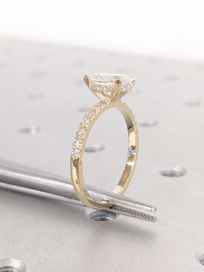 Asscher Three Stones Engagement Ring – 5.75 CT Moissanite Diamond