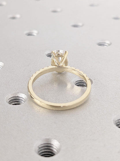 Asscher Three Stones Engagement Ring – 5.75 CT Moissanite Diamond