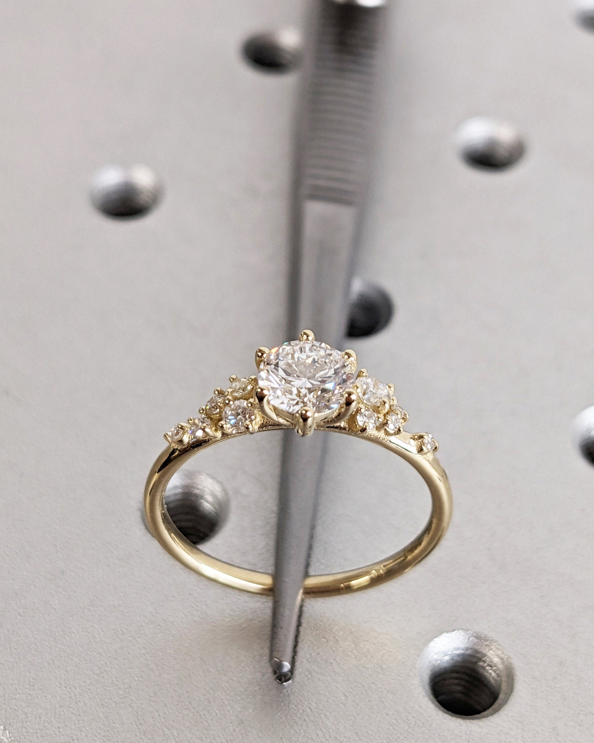 Asscher Three Stones Engagement Ring – 5.75 CT Moissanite Diamond