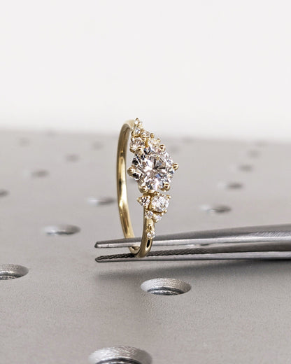 Asscher Three Stones Engagement Ring – 5.75 CT Moissanite Diamond