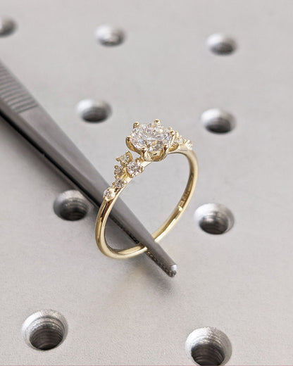 Asscher Three Stones Engagement Ring – 5.75 CT Moissanite Diamond