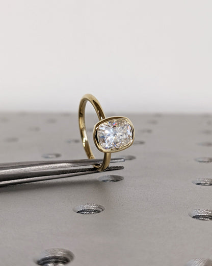 Asscher Three Stones Engagement Ring – 5.75 CT Moissanite Diamond