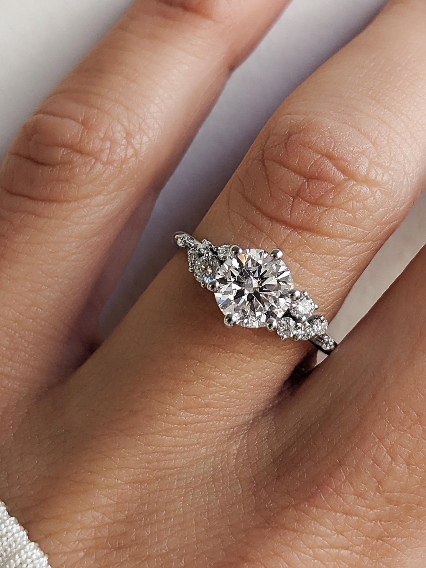 Asscher Three Stones Engagement Ring – 5.75 CT Moissanite Diamond