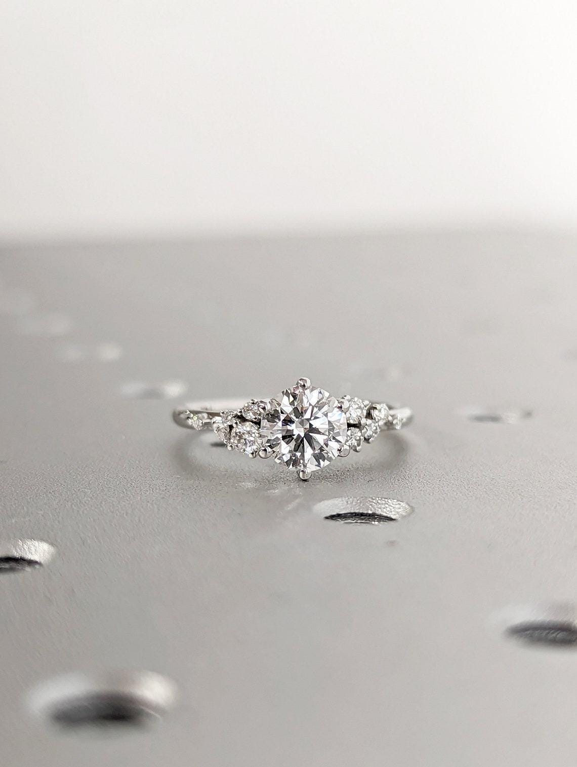 Asscher Three Stones Engagement Ring – 5.75 CT Moissanite Diamond