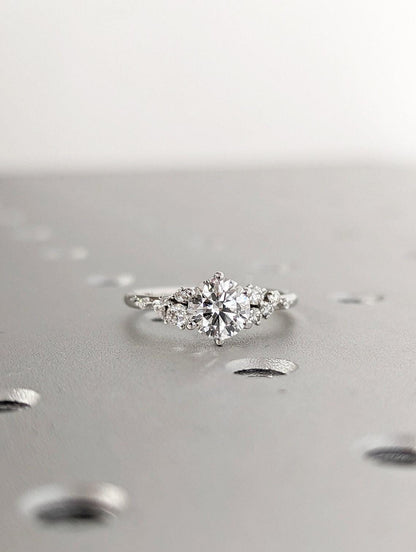 Asscher Three Stones Engagement Ring – 5.75 CT Moissanite Diamond