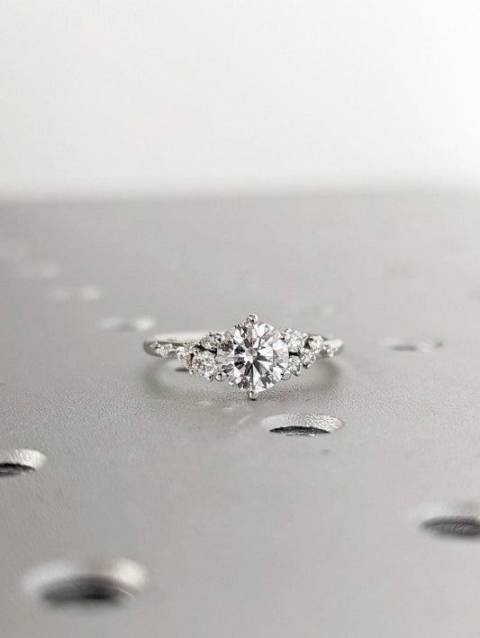 Asscher Three Stones Engagement Ring – 5.75 CT Moissanite Diamond