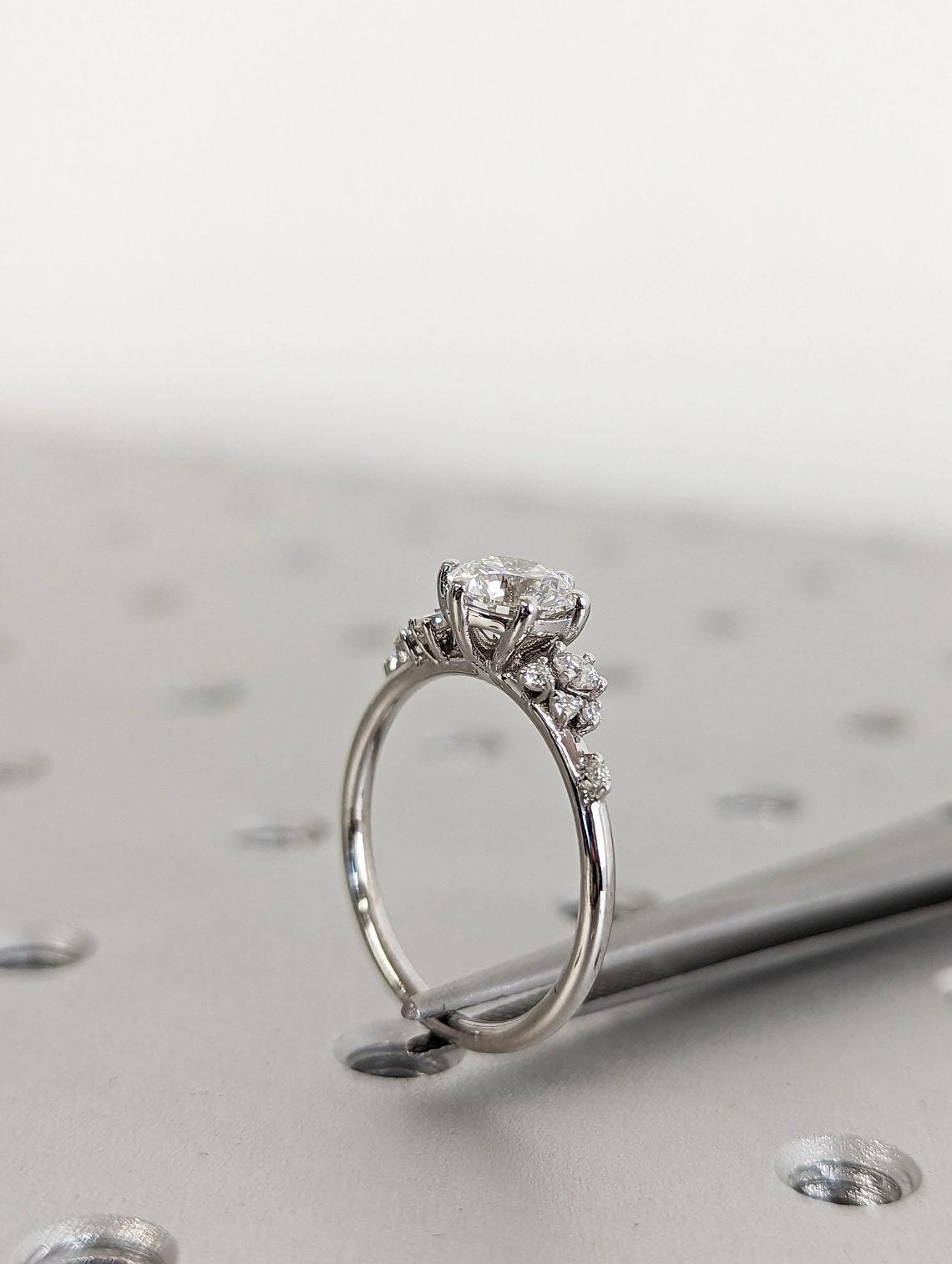Asscher Three Stones Engagement Ring – 5.75 CT Moissanite Diamond