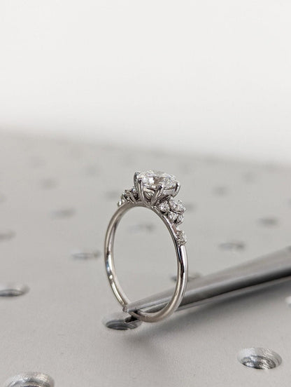 Asscher Three Stones Engagement Ring – 5.75 CT Moissanite Diamond