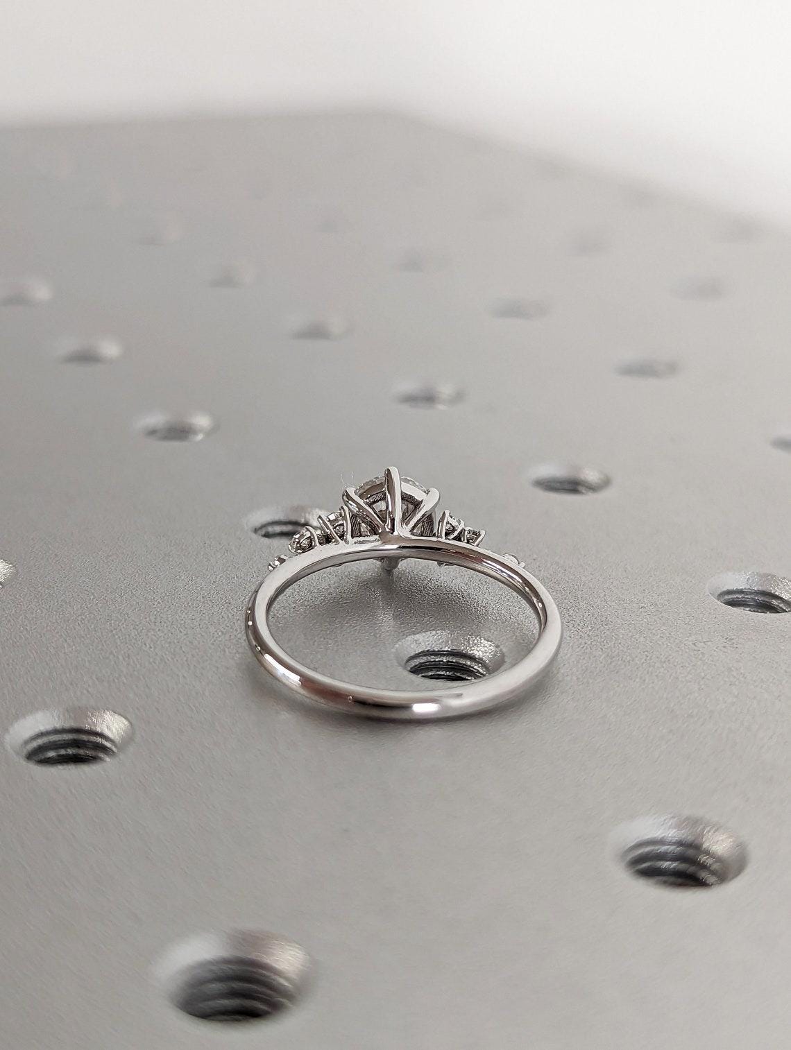 Asscher Three Stones Engagement Ring – 5.75 CT Moissanite Diamond