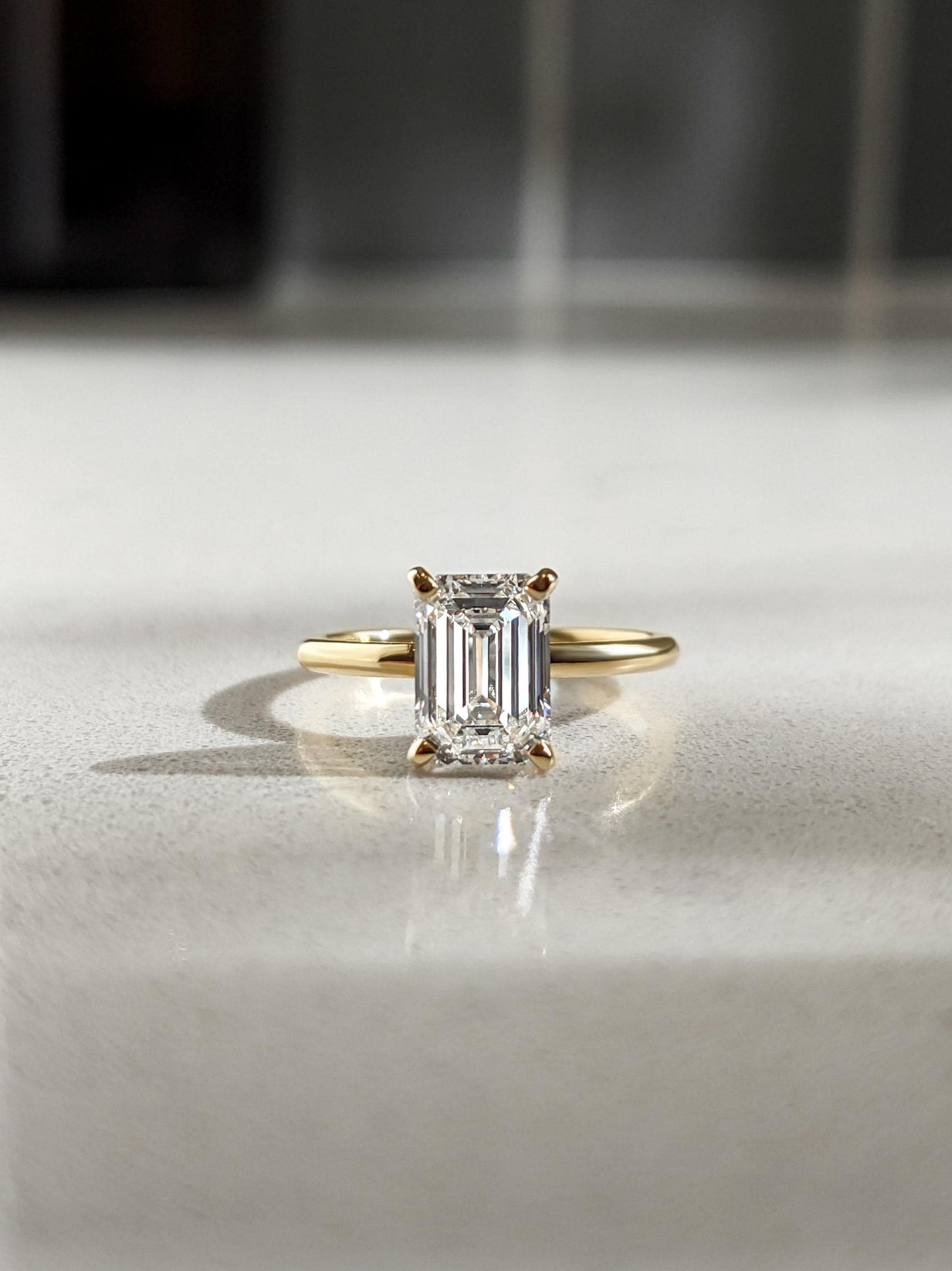 Asscher Three Stones Engagement Ring – 5.75 CT Moissanite Diamond