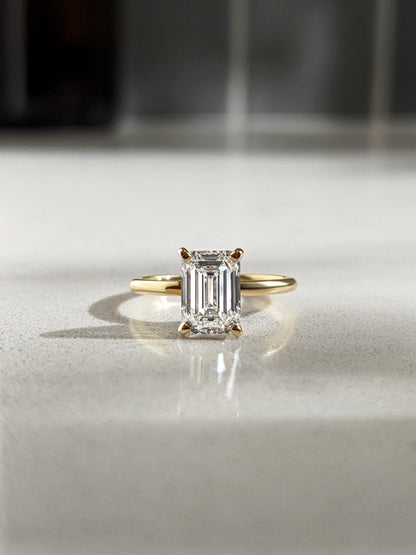 Asscher Three Stones Engagement Ring – 5.75 CT Moissanite Diamond