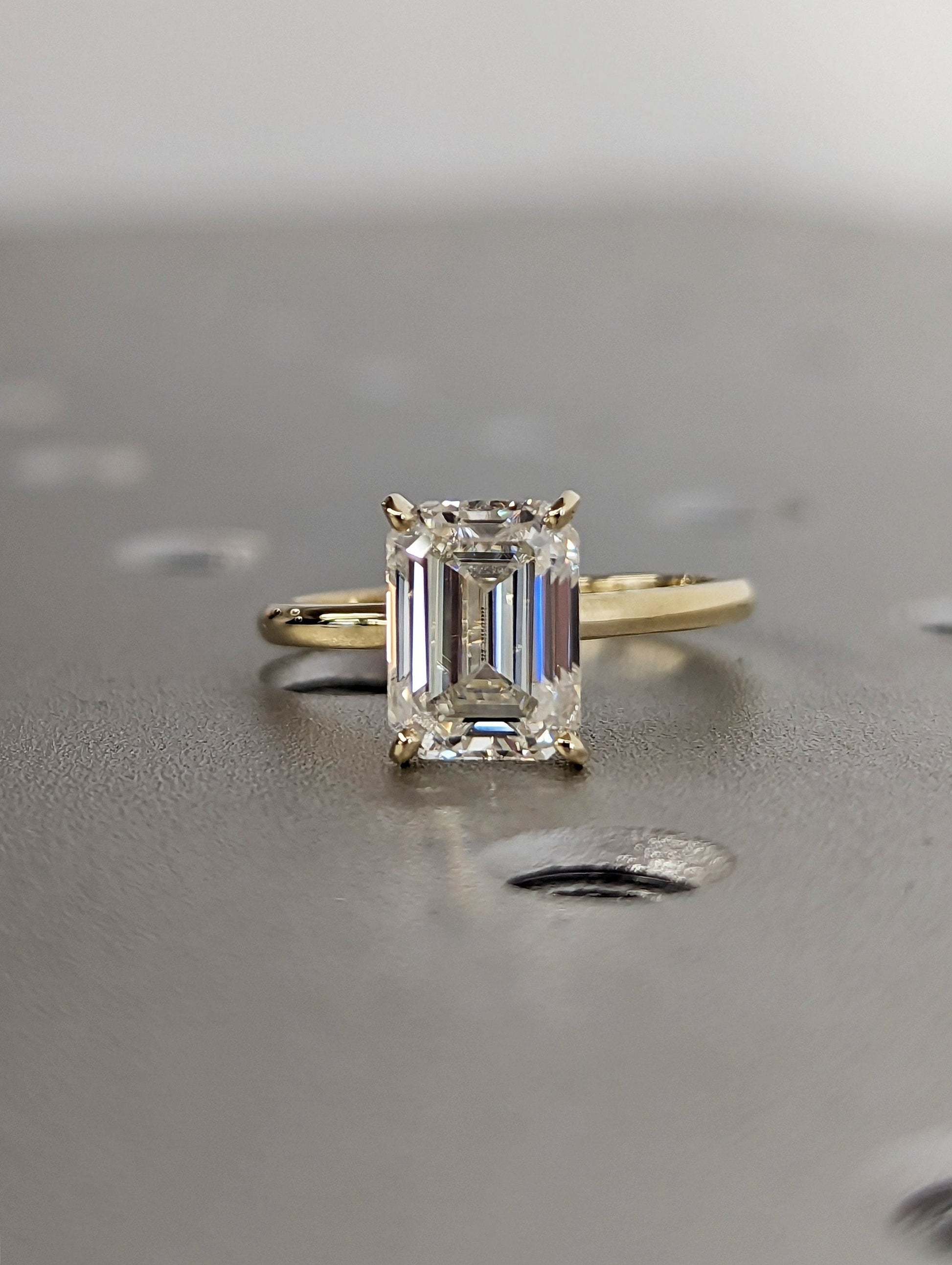 Asscher Three Stones Engagement Ring – 5.75 CT Moissanite Diamond