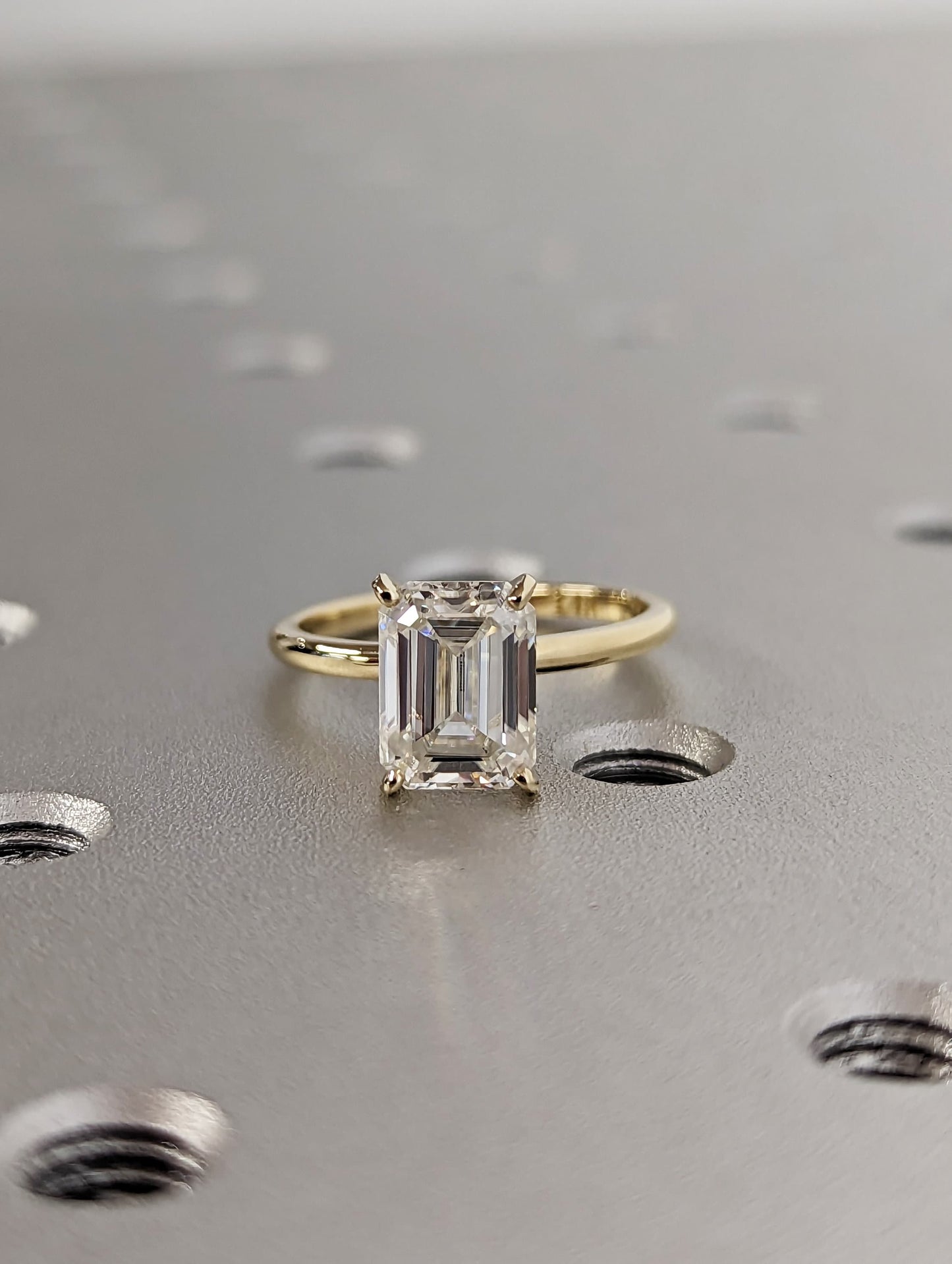 Asscher Three Stones Engagement Ring – 5.75 CT Moissanite Diamond