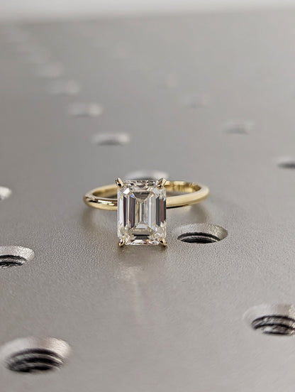 Asscher Three Stones Engagement Ring – 5.75 CT Moissanite Diamond