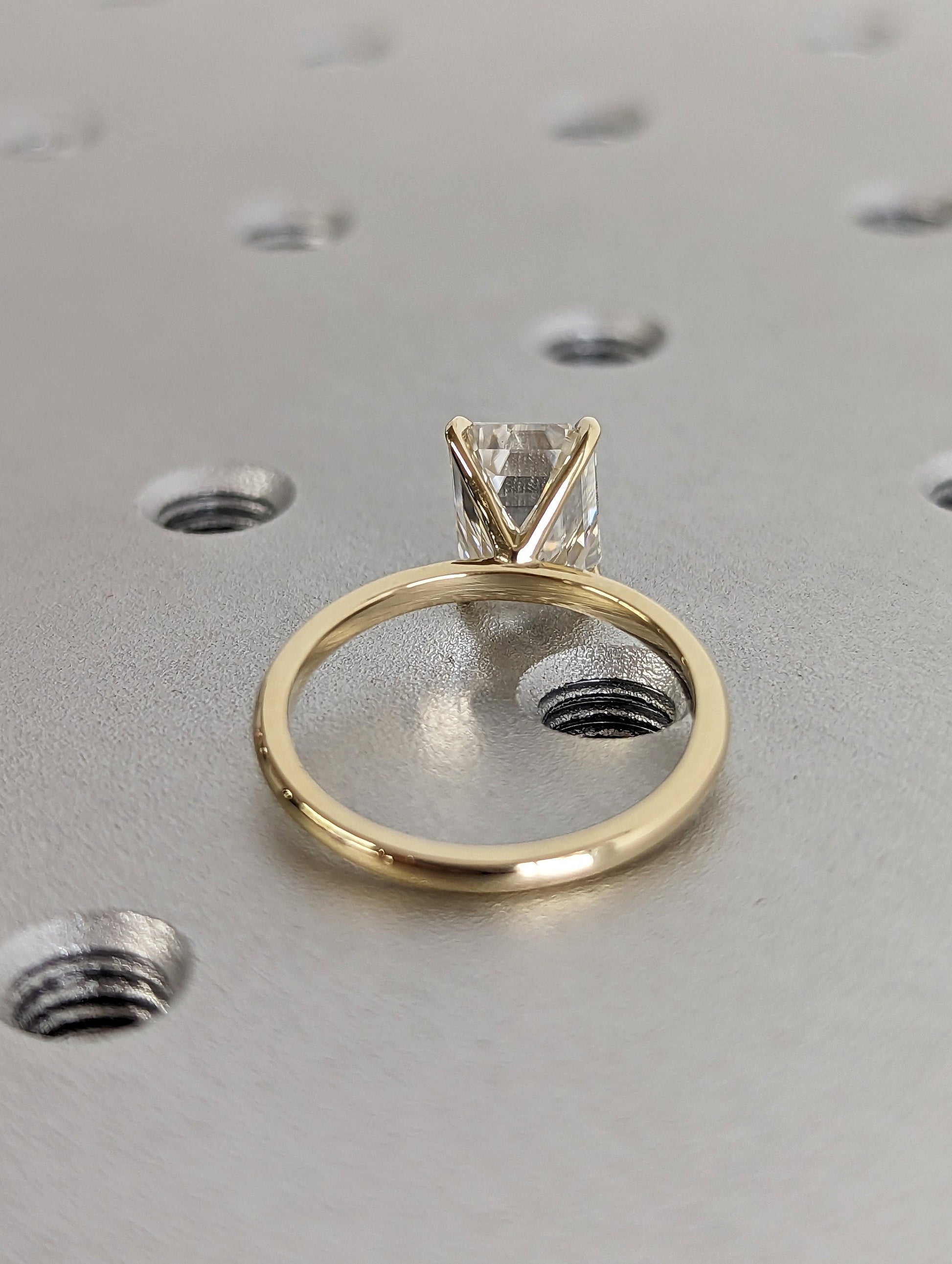 Asscher Three Stones Engagement Ring – 5.75 CT Moissanite Diamond