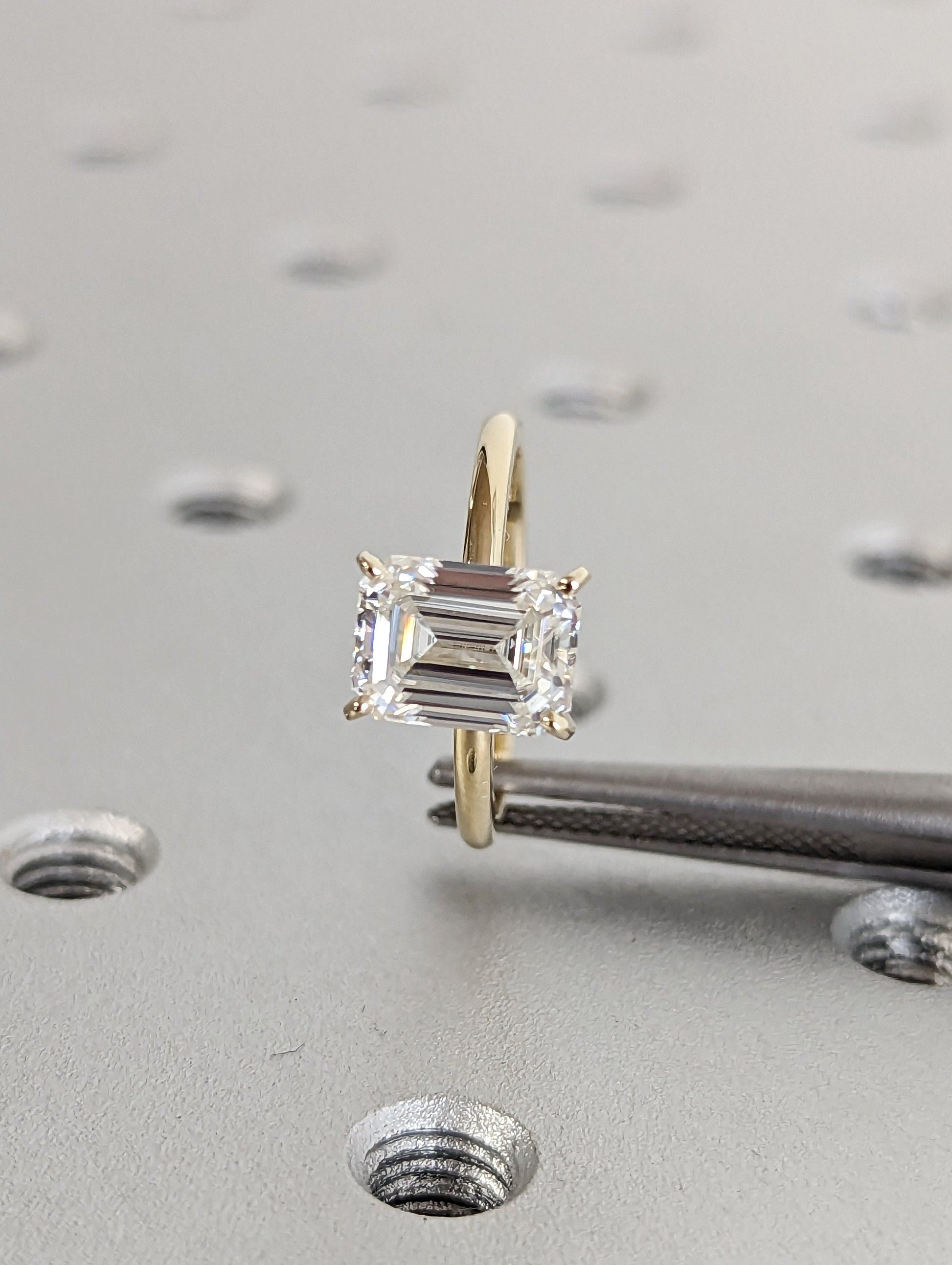 Asscher Three Stones Engagement Ring – 5.75 CT Moissanite Diamond