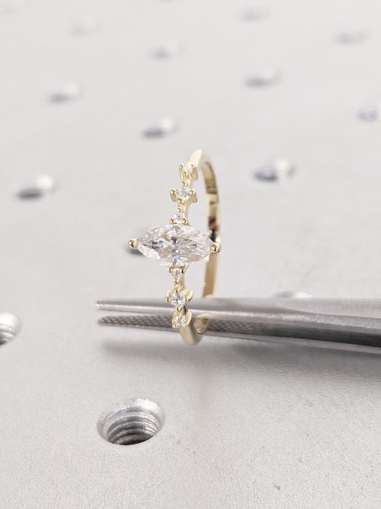 Asscher Three Stones Engagement Ring – 5.75 CT Moissanite Diamond